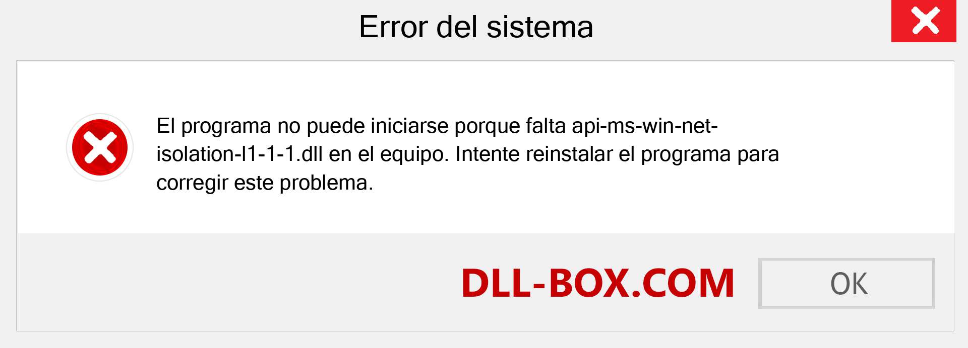 ¿Falta el archivo api-ms-win-net-isolation-l1-1-1.dll ?. Descargar para Windows 7, 8, 10 - Corregir api-ms-win-net-isolation-l1-1-1 dll Missing Error en Windows, fotos, imágenes